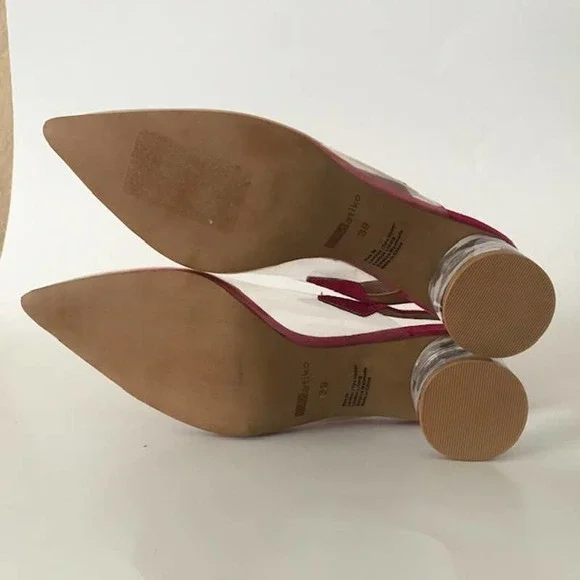 Matiko Zuma Vinyl Slingback Pumps in Pink - Picture 8 of 10